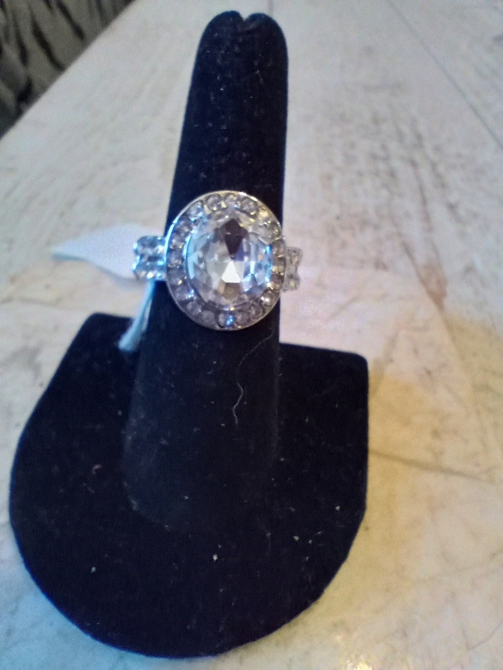 paparazzi Silver-Tone Clear Crystal Halo Ring